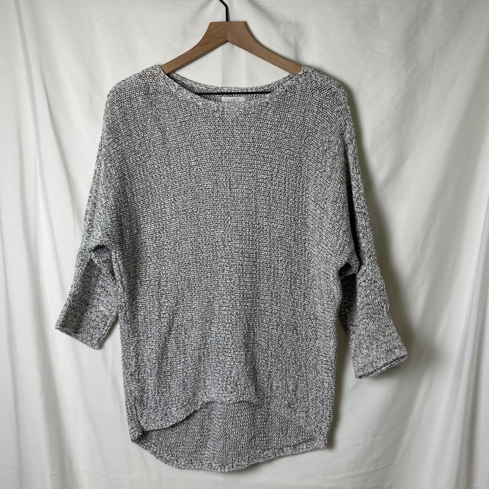 LOFT Outlet Lounge Marled Open Knit Dolman Sleeve Sweater Size S Light Layers